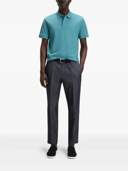 Tricou polo Boss cu broderie albastru