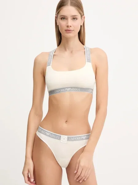 Комплект сутиен и бикини Emporio Armani Underwear бежово