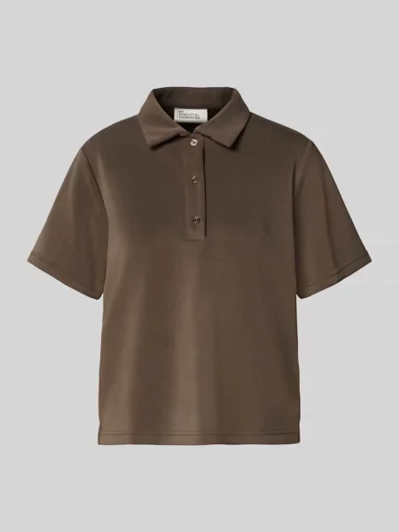 Koszulka polo o kroju loose fit z krótką listwą guzikową model Helle' My Essential Wardrobe