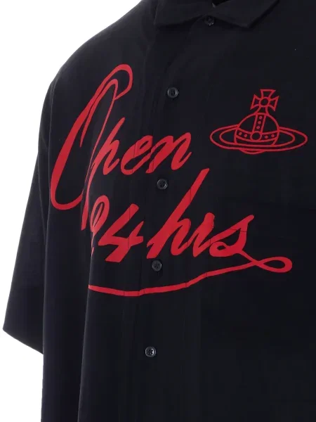 Къс риза Vivienne Westwood с принт черно