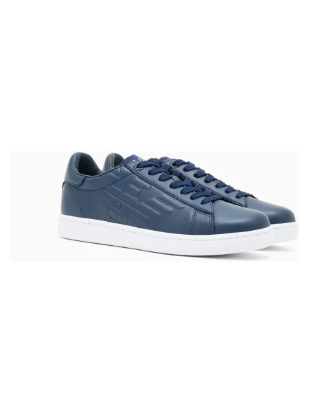 Sneakersy Emporio Armani skórzane niebieskie