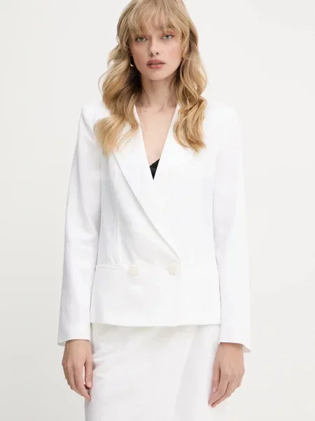 Armani Exchange sacou cu doua rânduri de uni alb