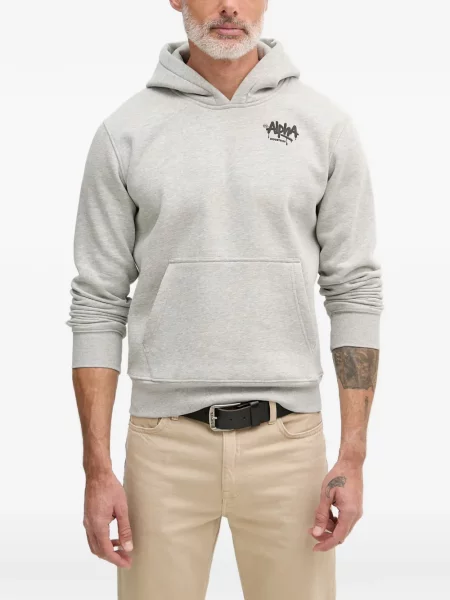 Hanorac cu glugă Alpha Industries cu imagine gri