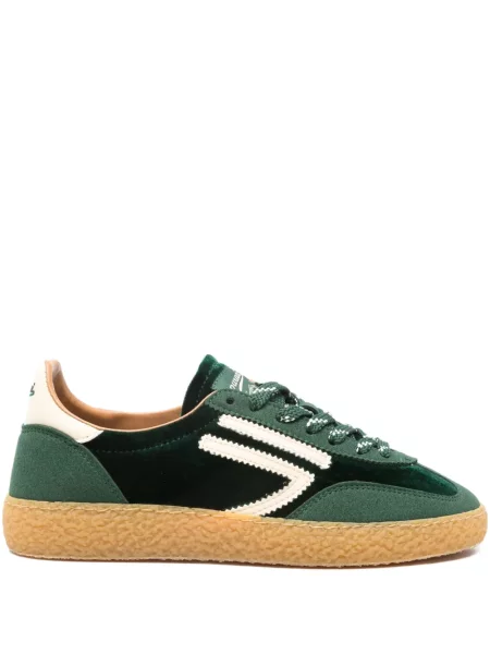 Sneakerși Puraai de catifea verde