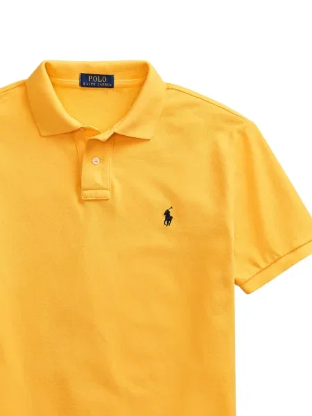 Matlasat tricou polo Polo Ralph Lauren cu decolteu rotund cu autograf roșu
