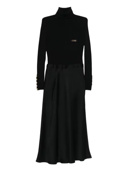 Midi ruha Elisabetta Franchi autogrammal fekete
