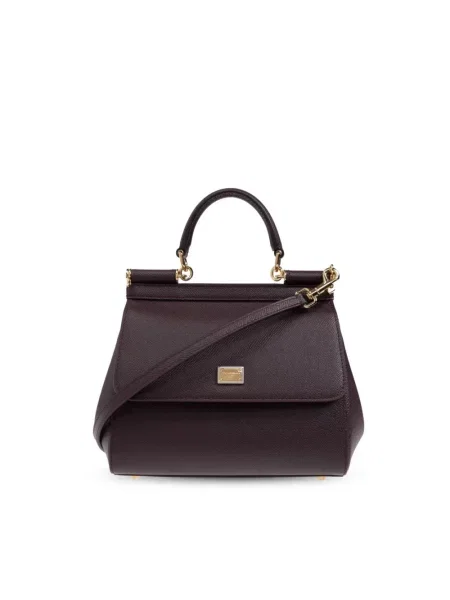 Torebka Dolce And Gabbana skórzana z nadrukiem czerwona