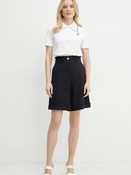 Вовняні шорти Patou однотонні висока посадка синій