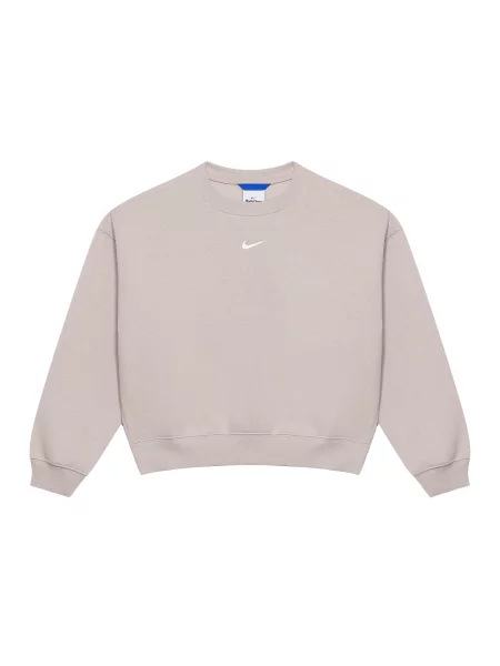 NIKE Sportska sweater majica Studio taupe siva