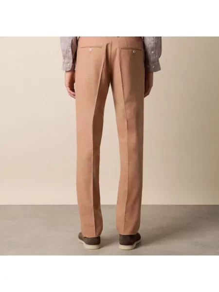 Spodnie Brooks Brothers wełniane w tropikalny nadruk pomarańczowe