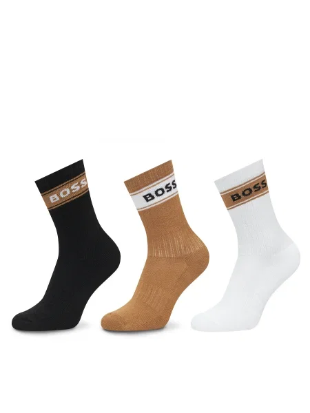 BOSS BLACK Șosete 3P QS Rib Stripe CC alb