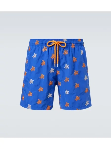 Slip de baie Vilebrequin cu broderie albastru