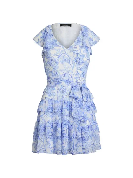 Rochie mini Lauren Ralph Lauren cu model floral cu imagine alb