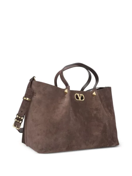 Shopper kabelka Valentino Garavani hnedá