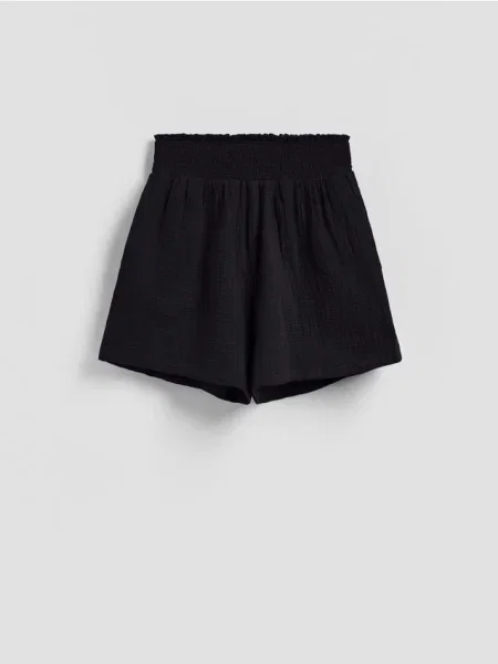Reserved Muślinowe szorty czarny