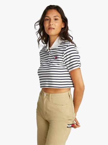 Tommy Jeans Tricou bleumarin alb