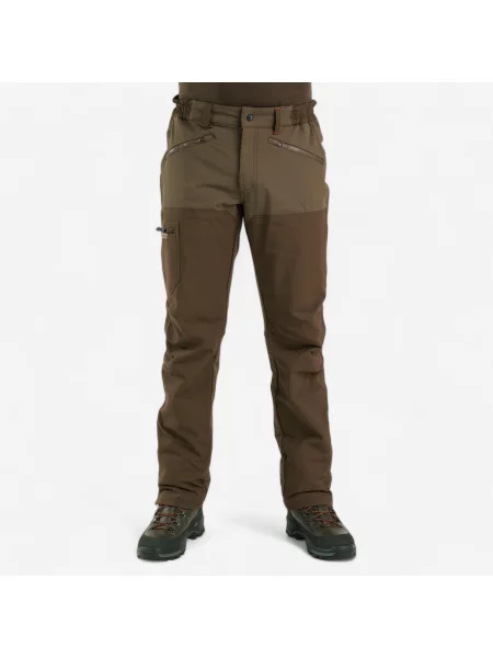 Spodnie outdoor Solognac wzmocnione brązowe