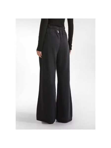Pantaloni palazzo Deha din lyocell negru