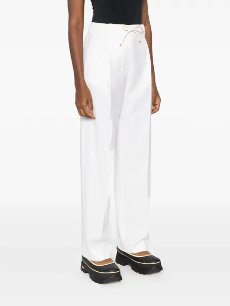 Pantaloni Moncler plisate alb