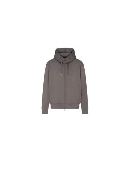 Bluza z kapturem Armani Exchange z kapturem szara