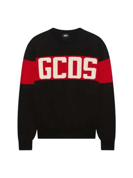 Sweter Gcds wełniany z logo czarny