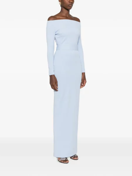 Rochie maxi Solace London cu umerii deschiși albastru