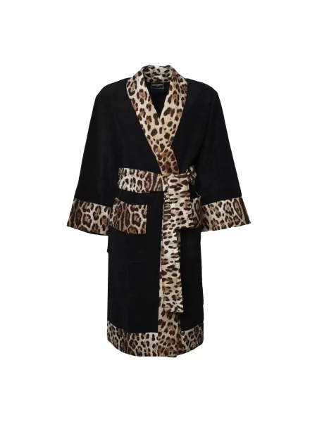 Szlafrok Dolce And Gabbana frotte czarny