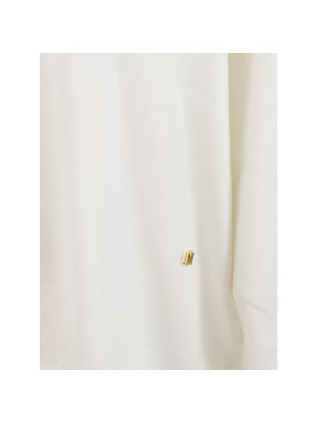 Sweter z golfem Moschino wełniany do golfa biały