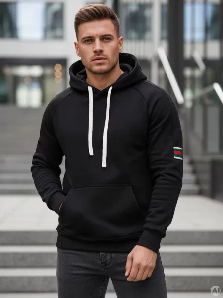 Bluza z kapturem Dstreet czarna