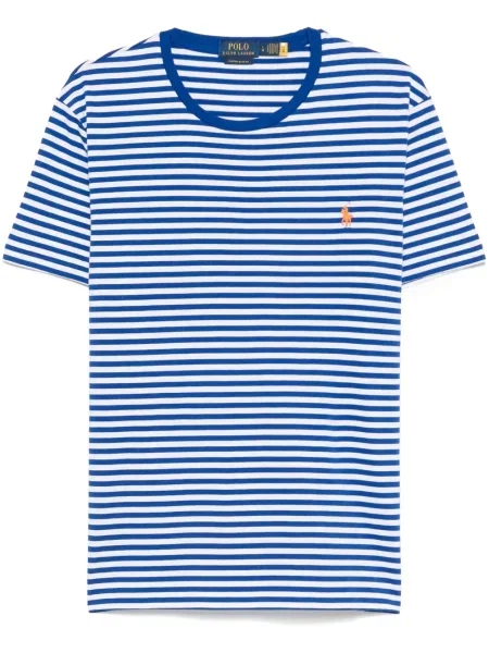 Плетена поло тениска Polo Ralph Lauren на райета синьо