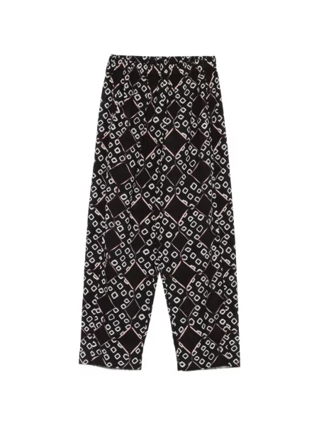 Pantaloni Yavi cu imprimeu geometric negru