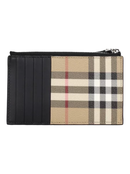 Portfel Burberry z nadrukiem płócienny beżowy