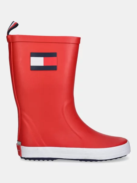 Gumijasti škornji Tommy Hilfiger Flag Rain Boot S rdeča