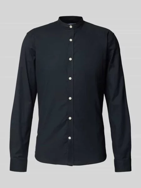 Koszula casualowa o kroju slim fit ze stójką model ‘Oxford’ Lindbergh czarna