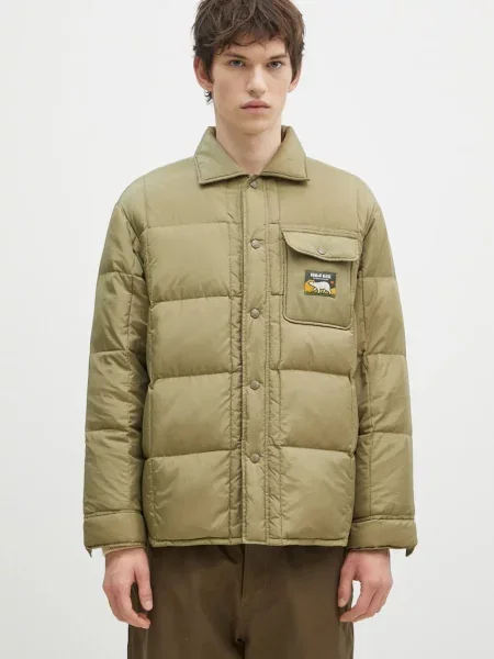 Human Made geaca de puf Down Shirt Jacket barbati de tranzitie oversize verde