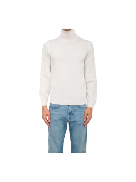 Sweter Boss wełniany do golfa biały
