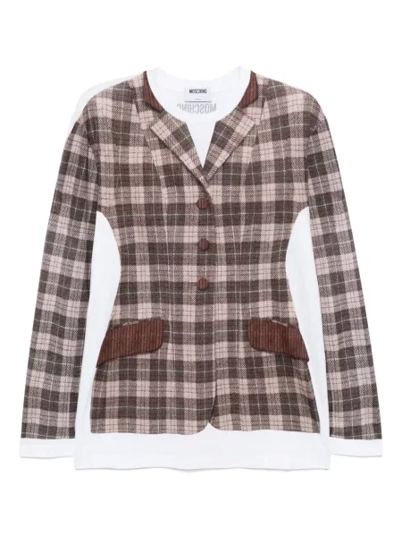 Tricou Moschino în carouri maro