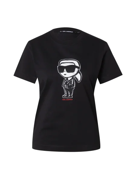 Karl Lagerfeld Tricou roșu / negru alb
