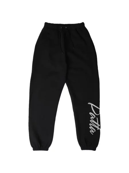 Pantaloni Patta cu broderie alergare negru