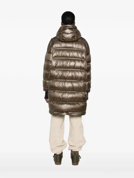 Palton Moncler Grenoble cu glugă maro