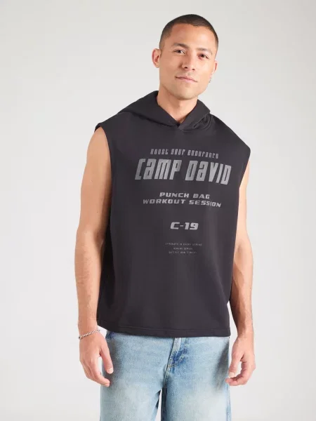 CAMP DAVID Mikina tmavosivá čierna