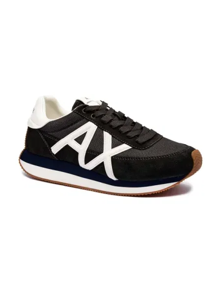 Armani Exchange Sneakers cu adaos de piele alb