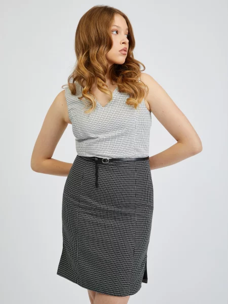 Sukienka Orsay w kratę czarna