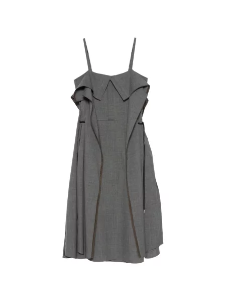 Rochie midi Sacai fără mâneci gri
