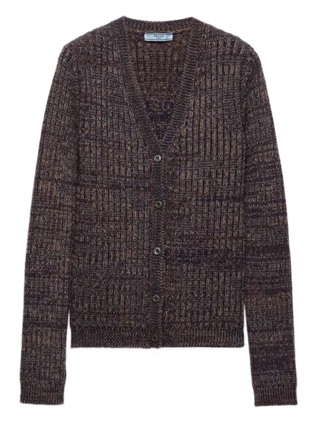 Cardigan Prada tricotate cu decolteu în V albastru