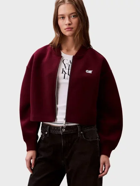 Джинсова куртка Calvin Klein Jeans бордова