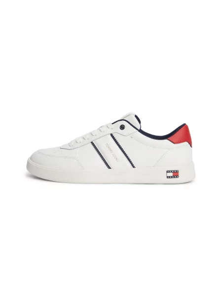 Tommy Jeans Rövid szárú sportcipők tengerészkék / arany / piros fehér