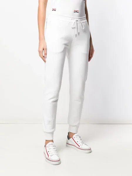 Pruhované kalhoty Thom Browne bílé