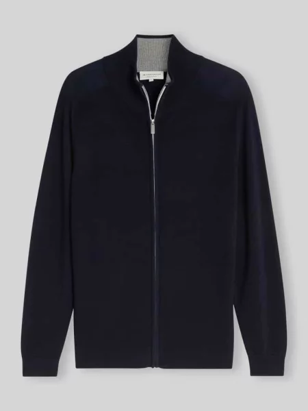 Kardigan rozpinany w kroju regular fit z czystej bawełny Tom Tailor granatowy