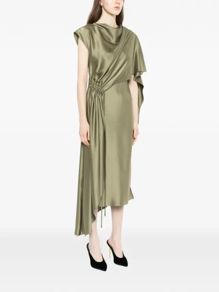 Rochie midi Amsale drapată verde